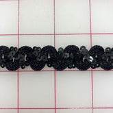 Sequined Trim - 1/2-inch Sequined Black Trim Close-Out